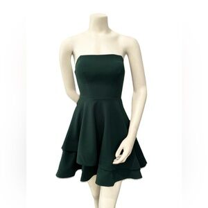 B. Darlin Strapless Emerald Green Fit & Flare Party Cocktail Dress 1/2 Prom